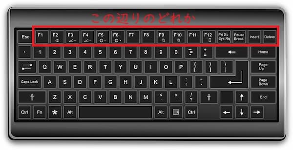 キーボードのBIOS起動のキー