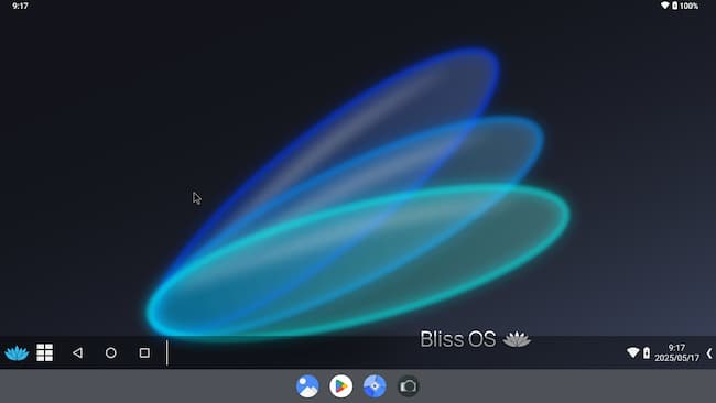 BlissOSのHome app.。Taskbar for Bliss OS(Desktop Mode)