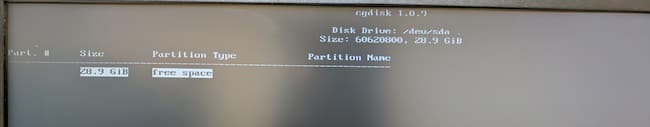 BlissOSインストール画面５　パーティション作成１