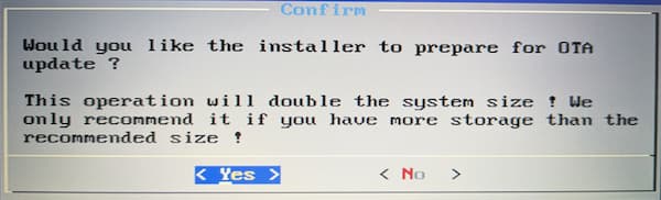 BlissOSインストール画面２３　ルートパーティションへのインストール５