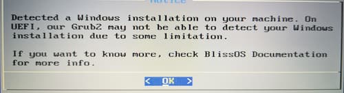 BlissOSインストール画面２6　ルートパーティションへのインストール8