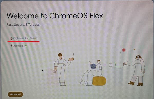 Google ChromeOS Flexインストール。表示を日本語にする①