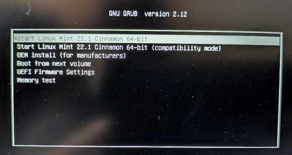 Ventoy Linux Mint起動メニュー④