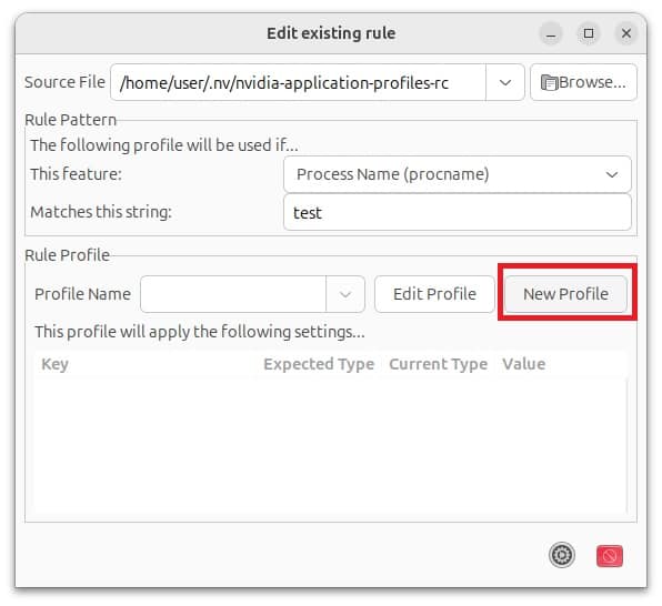 Linux用NVIDIA設定Application Profileの作成8