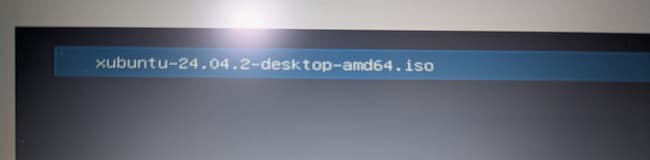 Xubuntu　USB起動画面①ISO選択