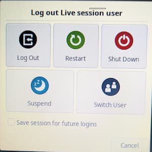 Xubuntuのログアウト②